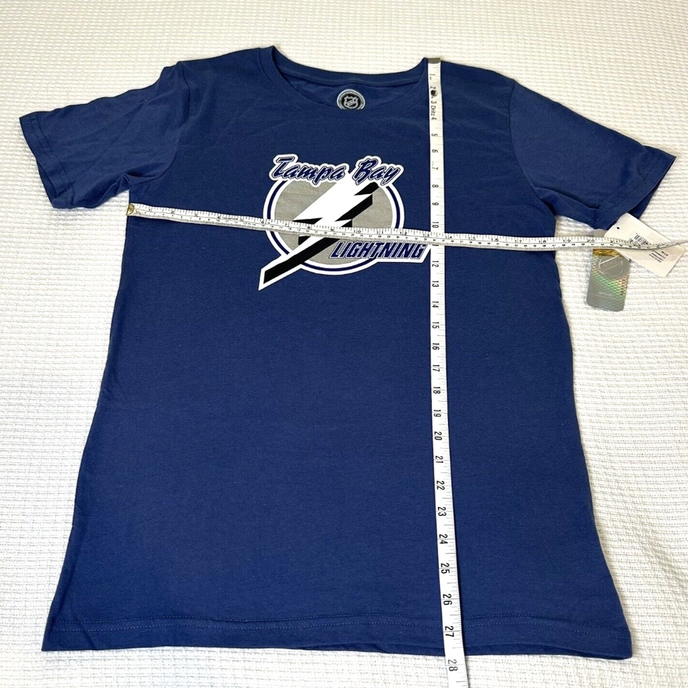 NHL Tampa Bay Lightning Hockey T-Shirt - Boys XL 16/18 - Blue - 100% Cotton NEW - Picture 7 of 7